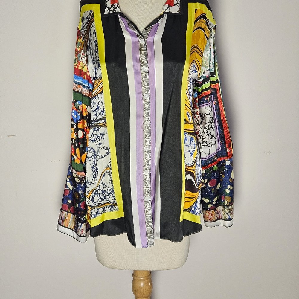 Rosie Assoulin marble print blouse